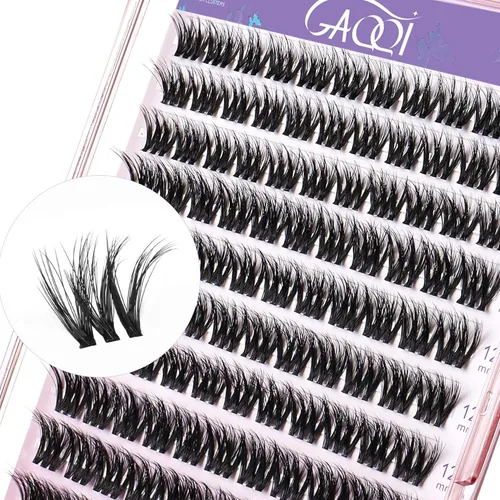 Miniatura 10 de GAQQI - Extensiones de pestañas en racimo, 120 pestañas en racimo, extensiones de pestañas de volumen 10-14 mm, pestañas individuales 3D multicapa