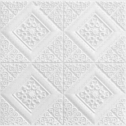 Paneles de pared de espuma autoadhesivos 3D, calcomanías de pared para sala de estar, dormitorio, decoración de techo, 7 unidades, color blanco