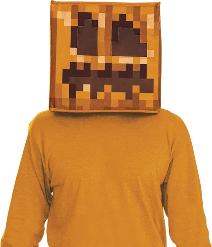 Miniatura 2 de Disguise Máscara de cabeza de bloque de Minecraft, accesorios oficiales del disfraz de Minecraft, máscara de disfraz de tamaño único Jack O'Lantern