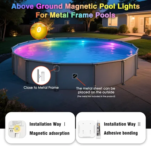 Miniatura 6 de HL Luces de piscina con control remoto, luz LED sumergible con foco, luz flotante recargable RGB, lámpara subacuática impermeable para piscina sobre