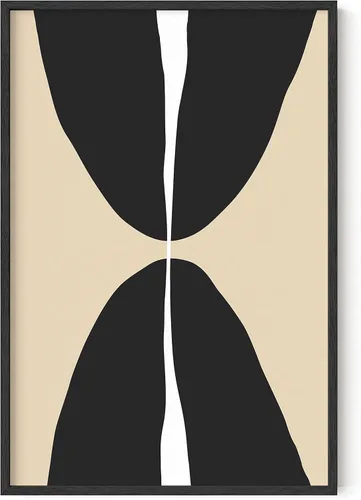 HAUS AND HUES Póster de arte abstracto negro, impresión de pared abstracta negra, arte geométrico, decoración de arte abstracto, decoración de pared