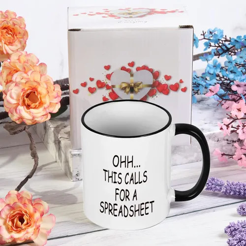 Miniatura 7 de WENSSY Accountant Gifts - Taza de hoja de cálculo, Oh This Calls For a Spreadsheet taza, regalo divertido para jefe de contabilidad CPA hombres
