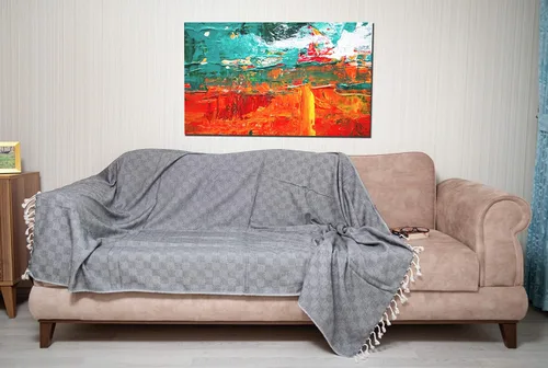 Miniatura 2 de Bersuse Milas XL - Manta turca 100% algodón, 60 x 90 pulgadas, color negro