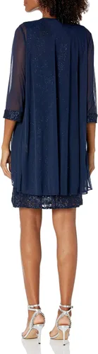 Miniatura 4 de R&M Richards Vestido corto de encaje para madre de la novia con chaqueta para mujer