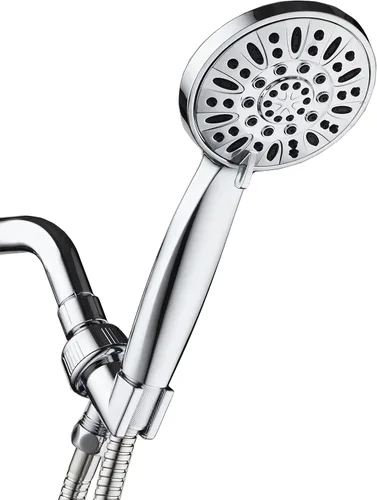 Miniatura 8 de AquaDance Ducha de mano de alta presión de 6 ajustes de níquel cepillado completo de 4 pulgadas con manguera, la mejor experiencia de ducha probada