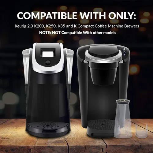 Miniatura 8 de PureHQ - Kit de iniciación Keurig de repuesto para cafeteras Keurig 2.0 K200, K250, K35, K-Duo, K Duo Hot & Iced Gen 2 y K-Compact - Incluye soporte