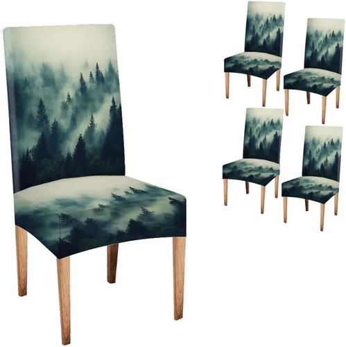 Miniatura 61 de CAPSCEOLL Fundas para Sillas De Comedor 4, Funda elástica para silla de comedor, lavable de elastano, fundas para sillas Parsons de cocina, Fundas