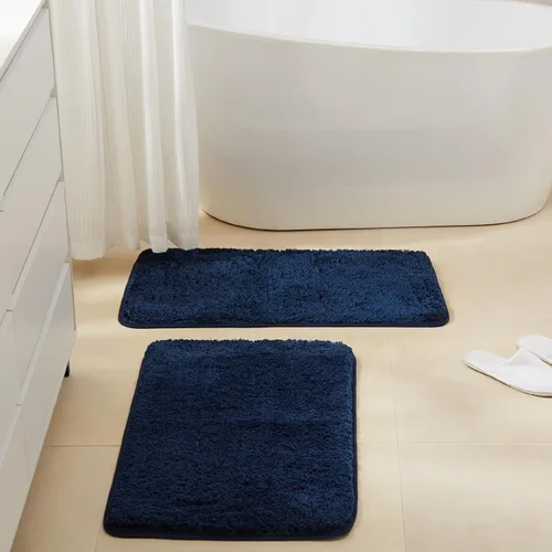 Miniatura 49 de TECHMILLY Alfombras Corredoras de Baño Super Suaves Peludas, Alfombras de Baño de Microfibra Gruesas Antideslizantes Absorbentes, Tapete de Baño