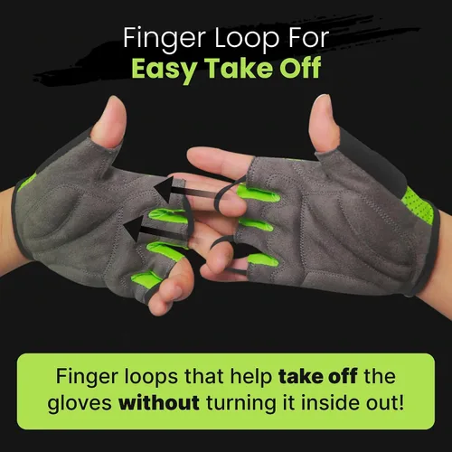 Miniatura 8 de Guantes de ciclismo, guantes de bicicleta de montaña, guantes de bicicleta Antideslizante, absorción de golpes, acolchado, transpirable, medio dedo