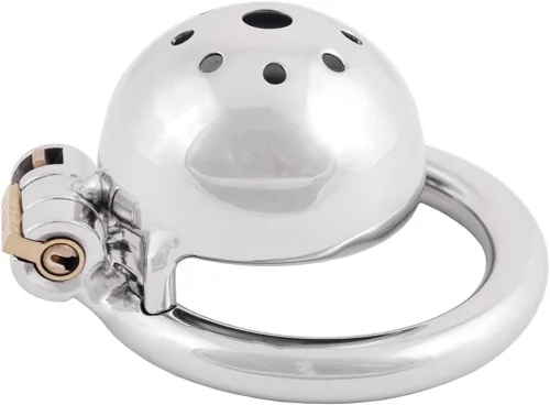Miniatura 8 de Dispositivo de Castidad de Metal TERNENCE para Hombres, Cinturón de Castidad Cómodo con Bloqueo de Virginidad y Jaula Pequeña C240