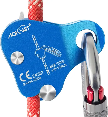 Miniatura 27 de Cuerda de escalada Ascender Grab Protección contra caídas Dispositivo de Belay Equipo de escalada de árboles, Equipo de rapel Ascensor de cuerda