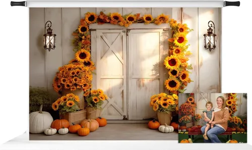 Miniatura 7 de Kate Fondo de fotografía para el día de Acción de Gracias, otoño, calabaza, decoración del hogar, fondo para niños, fiesta, estudio (7 x 5 pies)