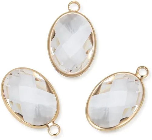 Adabele Colgante de gota de piedra natal de oro de 0.709 in de grado A para aretes personalizados, pulseras, collares, tobilleras, llavero,