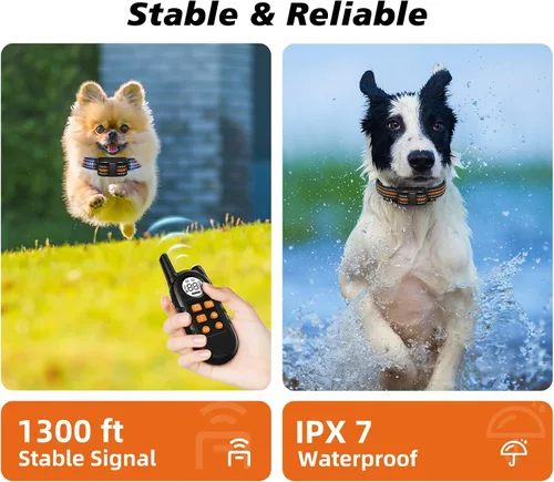 Miniatura 7 de Collar de choque para perro ultra compacto, collar de entrenamiento de perro más ligero con control remoto para perros pequeños de 5 a 30 libras
