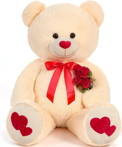 Miniatura 7 de Tezituor Oso de Peluche Marrón Beige de 24 Pulgadas - Juguetes de Oso de Peluche para Niños y Niñas