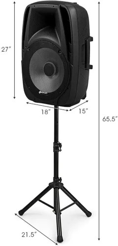 Miniatura 3 de Sonart - Altavoces alimentados de 15 pulgadas, 1500 W, sistema de altavoces PA portátiles de rango completo de 2 vías con soportes/luz