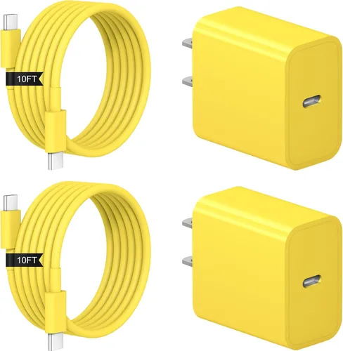 Miniatura 19 de Cargador de carga rápida para iPhone 17, 16, 15, paquete de 2+2 cargadores de pared USB C de 20 W con cable de carga rápida de 6 pies compatible