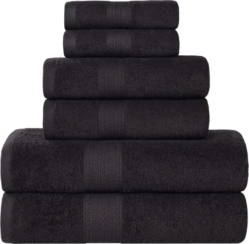 Miniatura 25 de Superior Juego de 6 toallas de mano de algodón ecológico, toallas pequeñas para spa, hotel, baño de invitados, cocina, secado rápido, suave