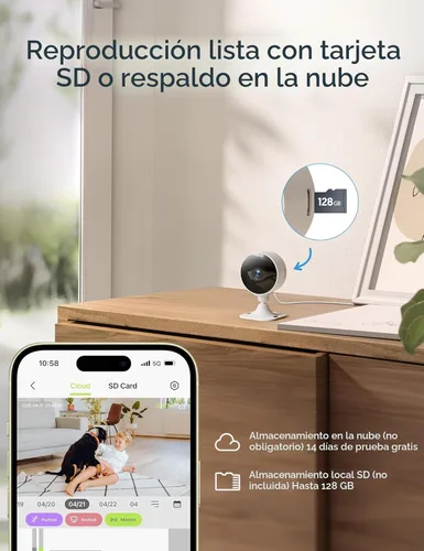 Miniatura 7 de Cámaras GNCC para seguridad del hogar, cámara de seguridad interior, cámara para perros con aplicación para teléfono, detección de movimiento 1080P