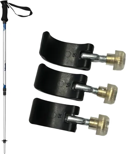 Kit de reemplazo de abrazadera de poste de 3 piezas para bastones de trekking, clips externos de bloqueo abatible con tornillos de tuerca,