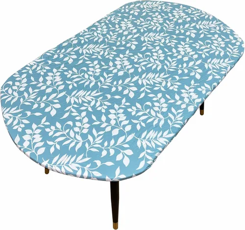 Miniatura 22 de Pioggia Mantel redondo de vinilo ajustable con reverso de franela, mantel elástico, impermeable, a prueba de aceite, mantel de plástico ideal