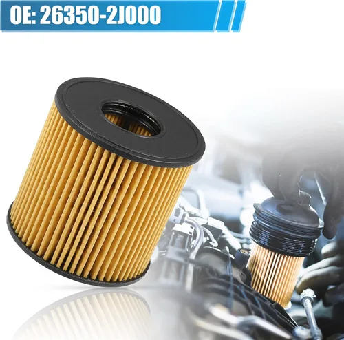 Miniatura 3 de X AUTOHAUX 4 piezas de repuesto de filtro de aceite de motor 26350-2J000 Filtro de combustible de aceite para Hyundai Elantra Limited SE SEL 2.0L L4