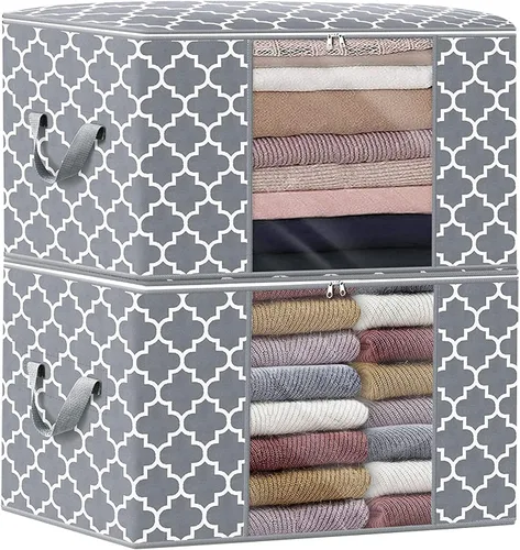 Miniatura 21 de WISELIFE Bolsas de almacenamiento, organización de ropa de manta grande y contenedores de almacenamiento para ropa de cama, edredones, organizador