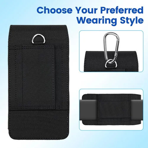 Miniatura 3 de Mopaclle Funda de nailon con clip de mosquetón, resistente soporte para cinturón de teléfono celular para iPhone 17 Pro Max/Air, iPhone 16 Pro Max