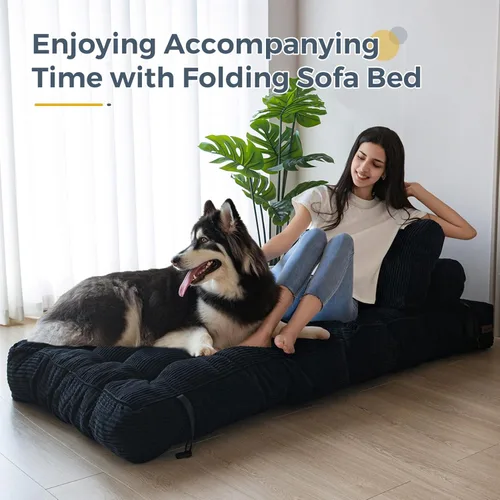Miniatura 3 de MAXYOYO Sofá cama plegable, silla convertible con almohada, sofá plegable con soporte para la espalda, silla plegable portátil para cama, cómodo