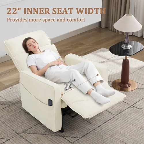 Miniatura 6 de Korser Silla reclinable eléctrica para adultos, sillas reclinables eléctricas para sala de estar, cómodas sillas reclinables de cachemira con ajuste