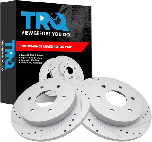 Miniatura 143 de TRQ Juego de rotores de freno de rendimiento trasero con revestimiento G premium compatible con Mazda 6 2014-2021