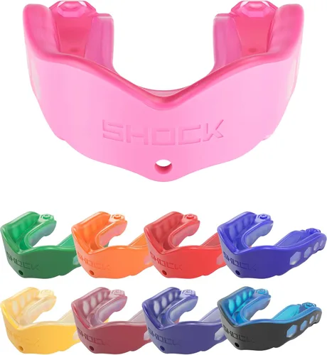 Miniatura 27 de Shock Doctor Gel Max - Protector bucal, protección resistente y ajuste personalizado, juvenil, frambuesa azul