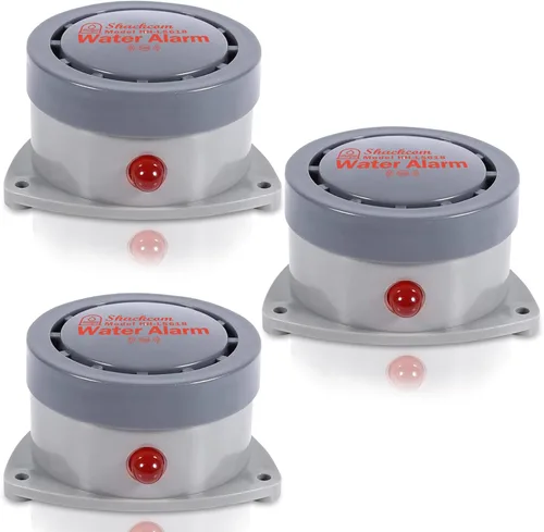Miniatura 9 de Detector de fugas de agua, paquete de 1 unidad, alarma de agua Shackcom de 110 dB, inalámbrico, resistente al agua y funciona con pilas, alertas