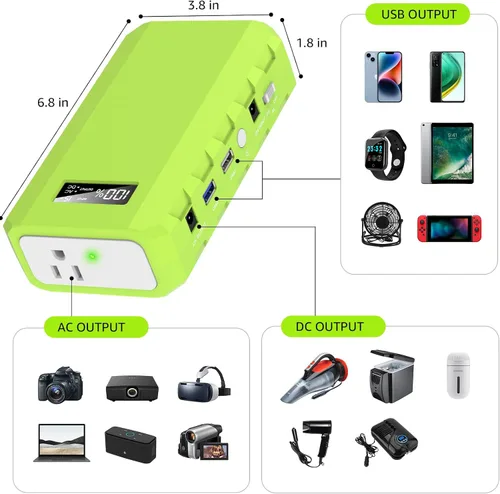 Miniatura 3 de powkey Estación de Energía Portátil con Salida de CA, Paquete de Batería Externa de 65W/110V 24000mAh/88.8Wh, Fuente de Alimentación Portátil