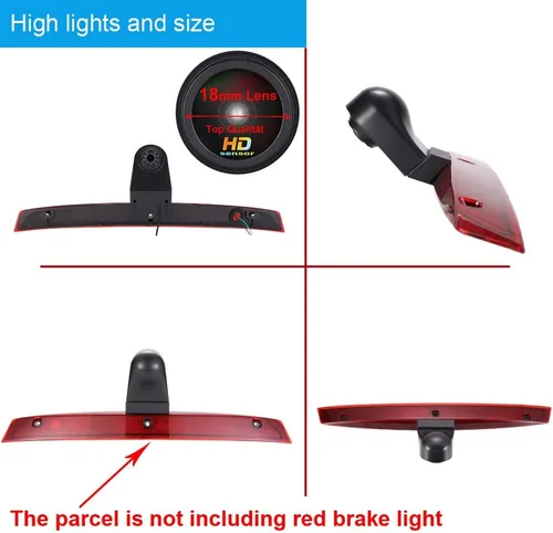 Miniatura 6 de HD 1280x720 píxeles 1000TV líneas 3ª luz de freno cámara reversa cámara de freno cámara de estacionamiento para Mercedes Benz Viano Vito W639 Van 3