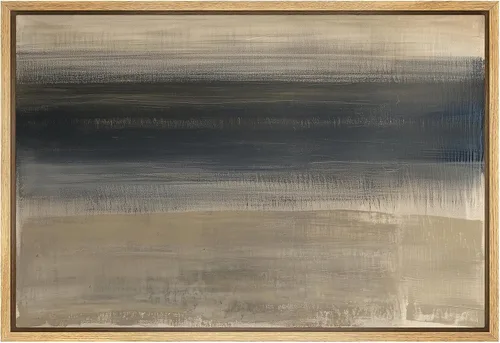 Miniatura 37 de SIGNWIN Lienzo enmarcado para pared, nubes blancas sobre el mar azul marino, pintura al óleo del océano costero, primer plano abstracto, moderno