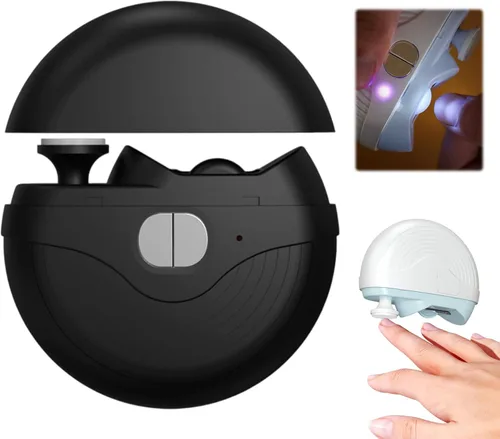 Cortaúñas eléctrico para adultos mayores, 3 velocidades, cortaúñas automático con pulidor y luz LED, cortaúñas recargables para uñas gruesas de los
