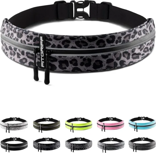 Miniatura 8 de Cinturón de correr Fitgriff® para hombres y mujeres - Bolso de jogging seguro para teléfono, llaves y elementos esenciales - Para todos los Blanco