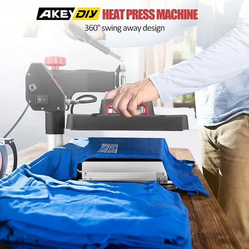 Miniatura 8 de AKEYDIY - Máquina de prensa de calor de 15 x 12 pulgadas, máquina de prensa para camisetas, prensa digital de 360 grados con brazo oscilante