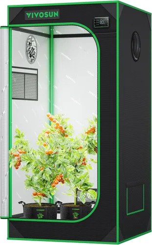 Miniatura 19 de VIVOSUN - Tienda de cultivo S326 de mylar superreflectante, ventana de observación, base con bandeja, 36 in x 20 in x 63 in para cultivo hidropónico