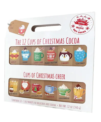 Miniatura 3 de Regalo de Navidad para café o chocolate caliente – 12 variedades de calendario de Adviento de café de Navidad o cacao para niños y adultos (cacao)