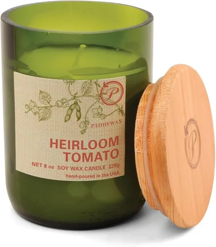 Miniatura 7 de Paddywax Eco Green Collection - Vela de mezcla de cera de soja en tarro de vidrio, aroma a limón Meyer, recipiente verde con tapa de madera, 8 onzas