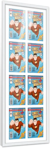 Miniatura 61 de Poster Palooza Marco de cómic con paspartú para 1 cómic de la Edad de Bronce publicado entre 1970 y 1985, marco de cómic negro para cómic de 7.25 x