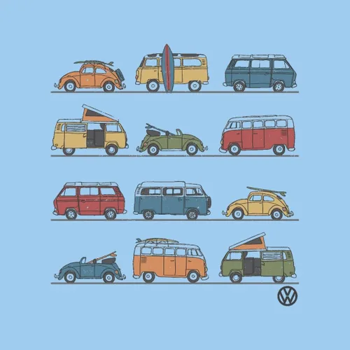 Miniatura 2 de Volkswagen Beetles and Vans Montage - Sudadera con capucha para mujer