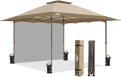 Miniatura 11 de Eagle Peak Tienda de campaña desplegable de 13 x 13 pies con una pared, toldo instantáneo fácil de montar, refugio plegable con una cortina