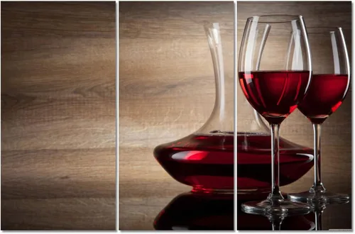 Miniatura 75 de Obra de arte para paredes del hogar, 3 paneles de letras de vino tinto, pinturas de corcho, impresiones HD, arte de pared de corcho de vino sobre