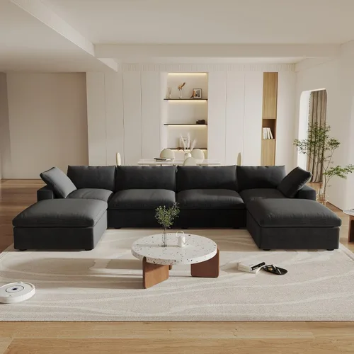 Miniatura 21 de Cloud - Sofá modular convertible de 80.3 pulgadas en forma de L para sala de estar con otomana de almacenamiento, sofás profundos minimalistas
