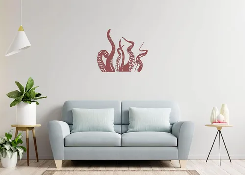 Miniatura 2 de Wall Decals Vinyl Decal Sticker Home Interior Design Mural Sea Ocean Animals Octopus Tentacles Bathroom Kids Nursery Baby Room Decor KT80