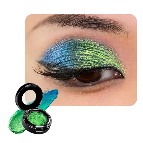Miniatura 33 de CHARMACY Sombra de ojos multicromática con purpurina, sombra de ojos brillante con pigmentación intensa, sombra de ojos con acabado duocromático