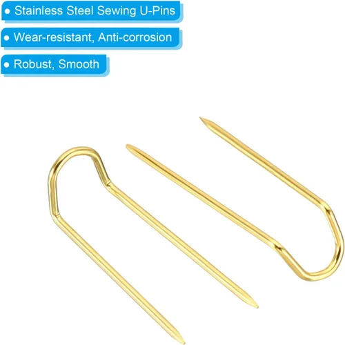 Miniatura 4 de PATIKIL Pasadores de horquilla, 200 pines de acero inoxidable para coser en U de 0.7 pulgadas, pasadores de doble bloqueo para coser joyas, tela